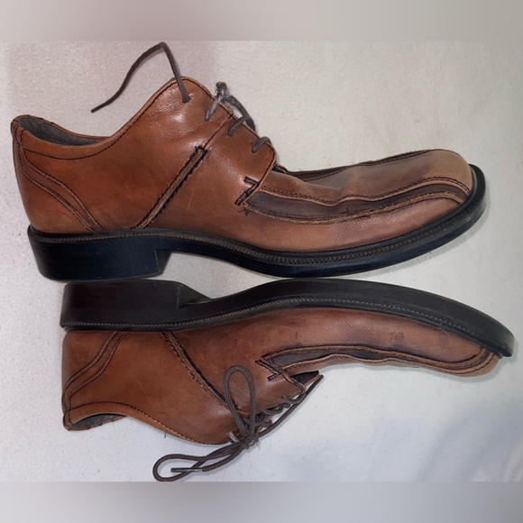 Clarks Men’s 11 Brown Leather Square Toe Lace Up Dress Shoes Comfort Oxford - Picture 11 of 11